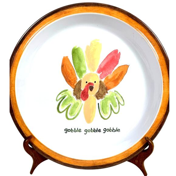 Pottery Barn Kids "Gobble Gobble Gobble" 3-PC Place Setting-Plate/Glass/Bowl! - Picture 2 of 10
